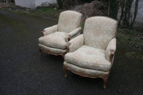 Large and Comfortable Pair French Armchairs