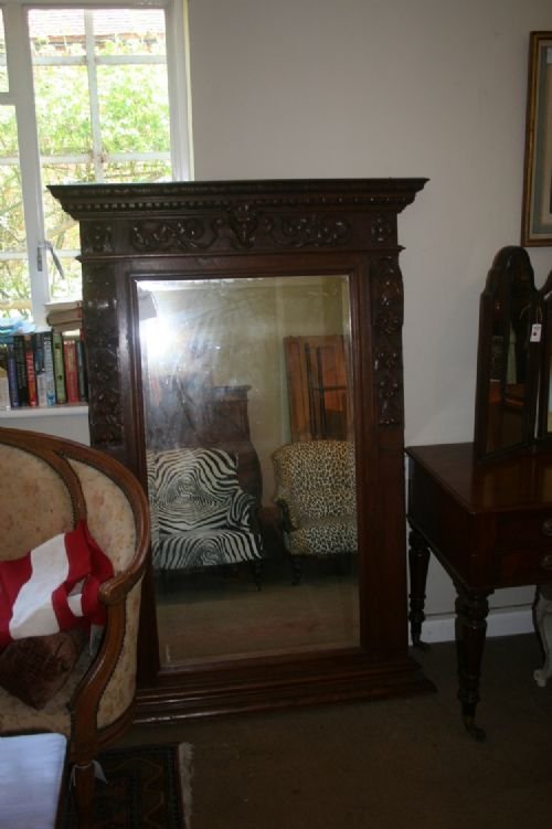 Carved Oak Mirror