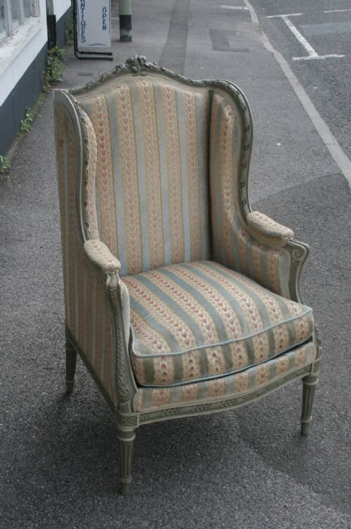 French Painted Wing Chair
