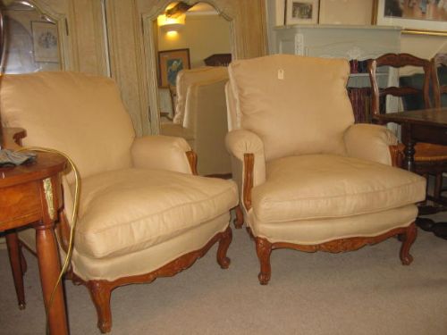 Pair Louis Xv Style Armchairs Large Size