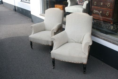 Pair French 19th Armchairs