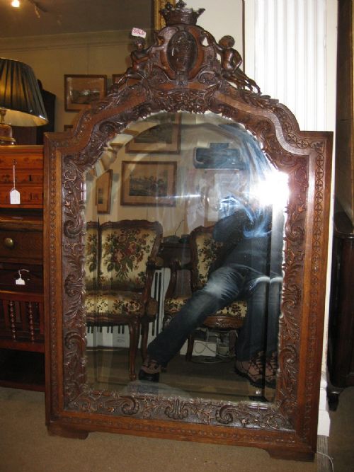 Carved Oak Mirror