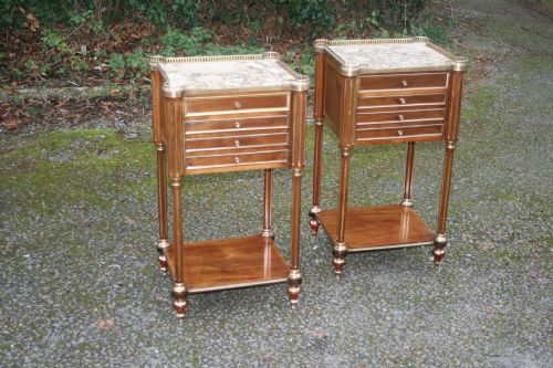 Impressive Pair of French Empire Style Bedside Table