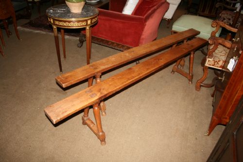 Pair Cherry Wood Period Benches