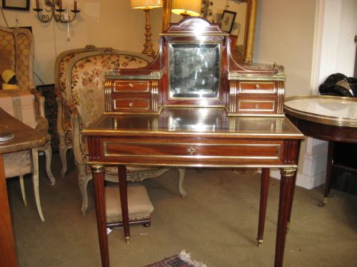 Brass Inlaid Writing Table