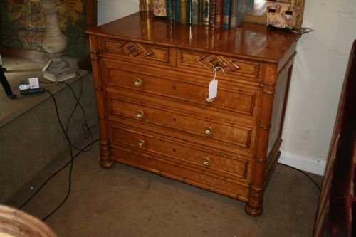 Faux Bamboo Cherry Wood Commode