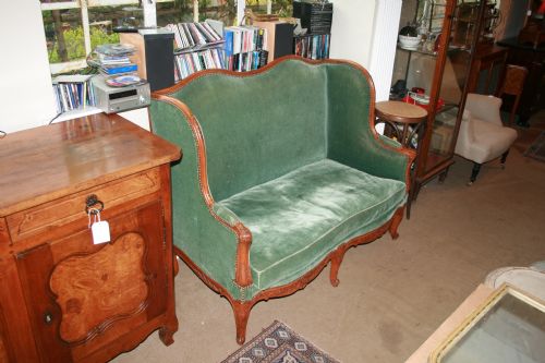 French Carved Beech Settee