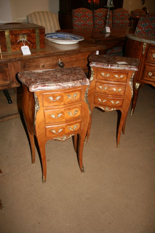 Pair Louis Style Bedside Tables