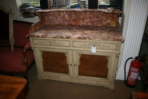 Unusual French Marble Topped Cupboard