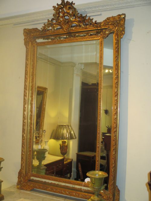 A Large Paneled French Mirror
