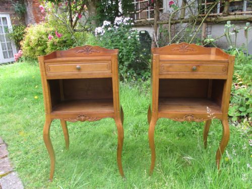 Pair of Cherry-wood Bedside Tables