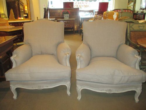 Pair of Large Bergere Armchairs