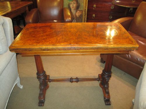 Burr Walnut Card Table