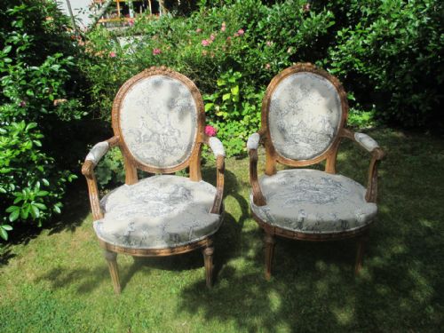 Pair of French Carved Armchairs