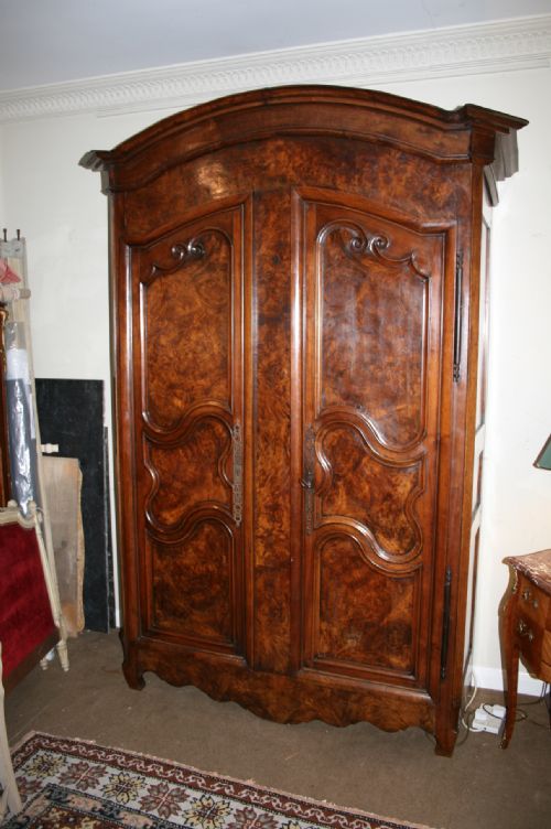 French Burr Walnut Armoire