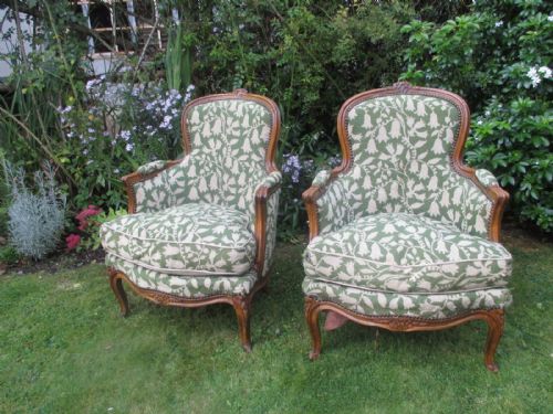 Pair of French Bergere Armchairs