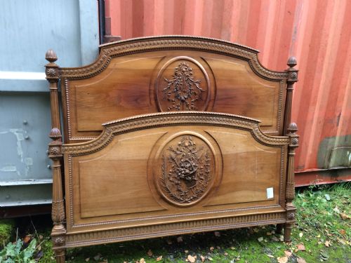 Superb Carved Walnut French Bed