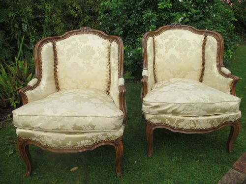Pair of French Bergere Armchairs
