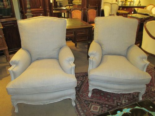 Pair of Large Bergere Armchairs