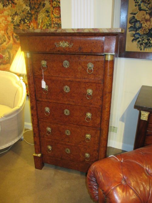 Burr Elm French Empire Chest