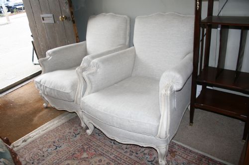 Large and Comfortable Pair of French Armchairs
