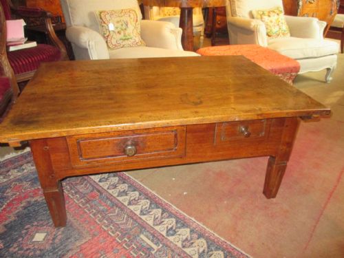 Large Antique Walnut Coffee Table