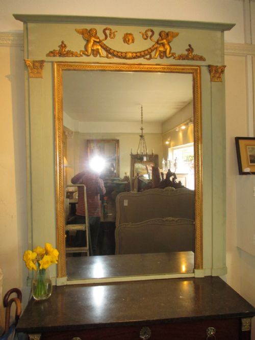 Large French Painted Mirror