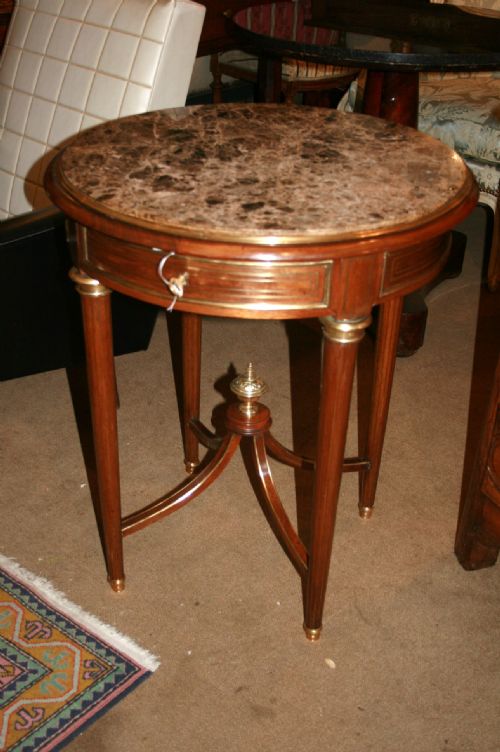 French Brass Inlaid Bouilliot Table