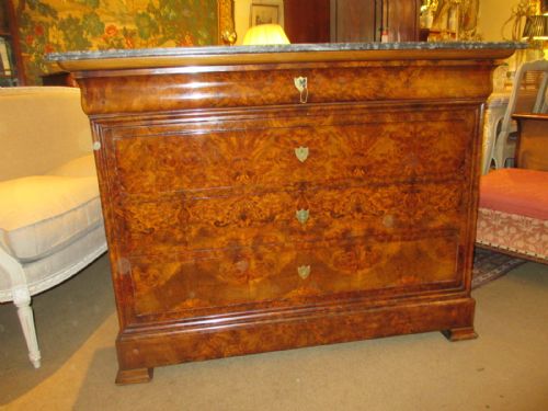 French Burr Walnut Commode