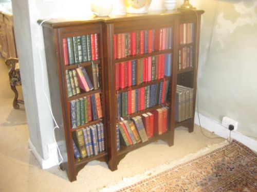 English Mahogany Open Bookcase