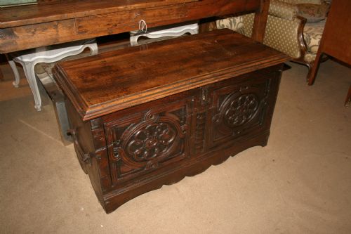 18th French Carved Walnut Coffer