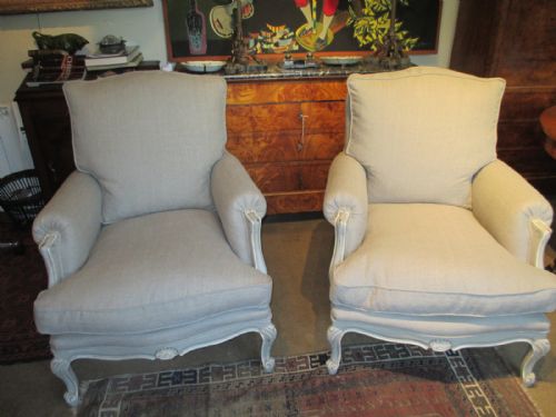 Pair of Large Bergere Armchairs