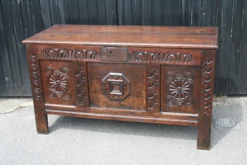 Early 18th Century Oak Coffer 
