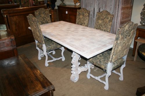 Spanish Limed Dining Table in Oak and Beech