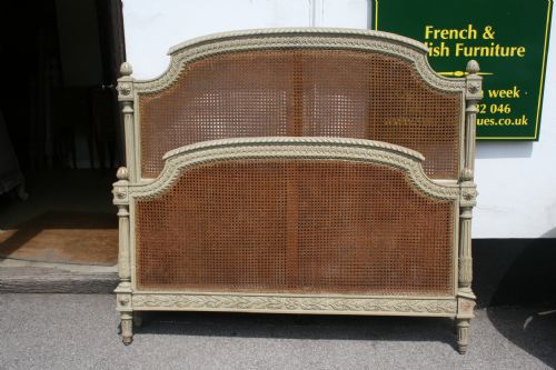 King Size Caned Painted Bed