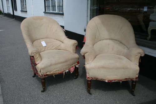 Good Large Pair of French Armchairs