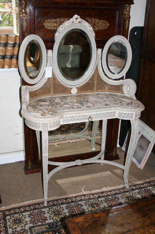 Very Pretty Painted and Caned Dressing Table
