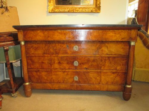 French Empire Walnut Commode