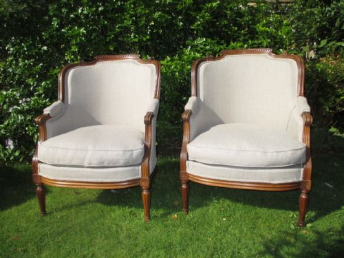 Pair of Walnut Armchairs