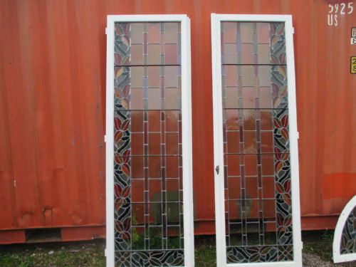 Large Pair of Stained Glass Doors or Widows