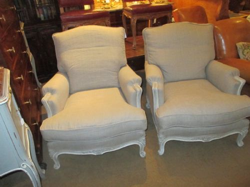 Pair of French Bergere Armchairs