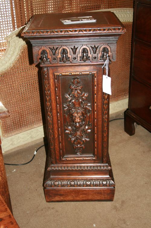 French Carved Oak Column