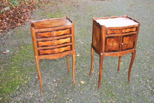 Pair French Bedside Table