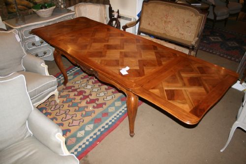 French Walnut Extending Draw Leaf Table