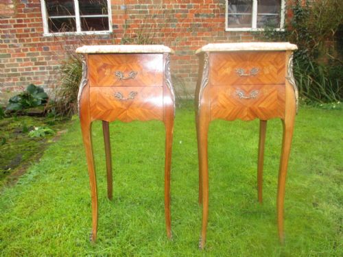 Pair of Marquetry Bedside Tables