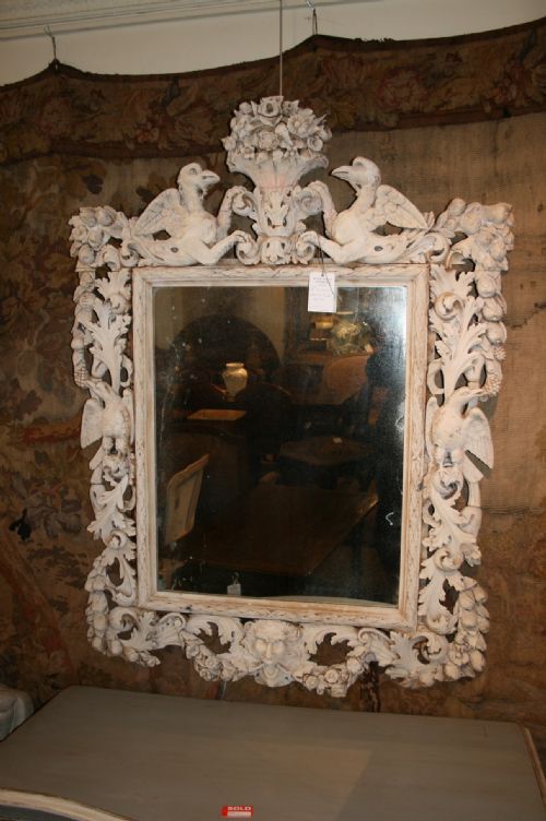 Wonderful Antique Carved Pine Mirror