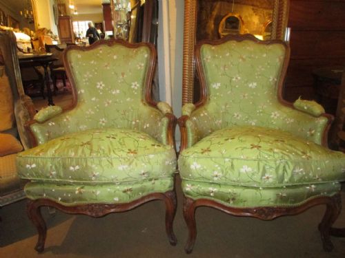 Pair of French Bergere Armchairs