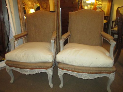 Pair of Large Painted Armchairs