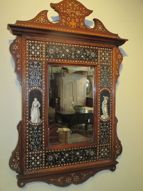 Italian Ivory Inlaid Mirror