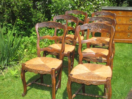 Set of Six French Country Chairs